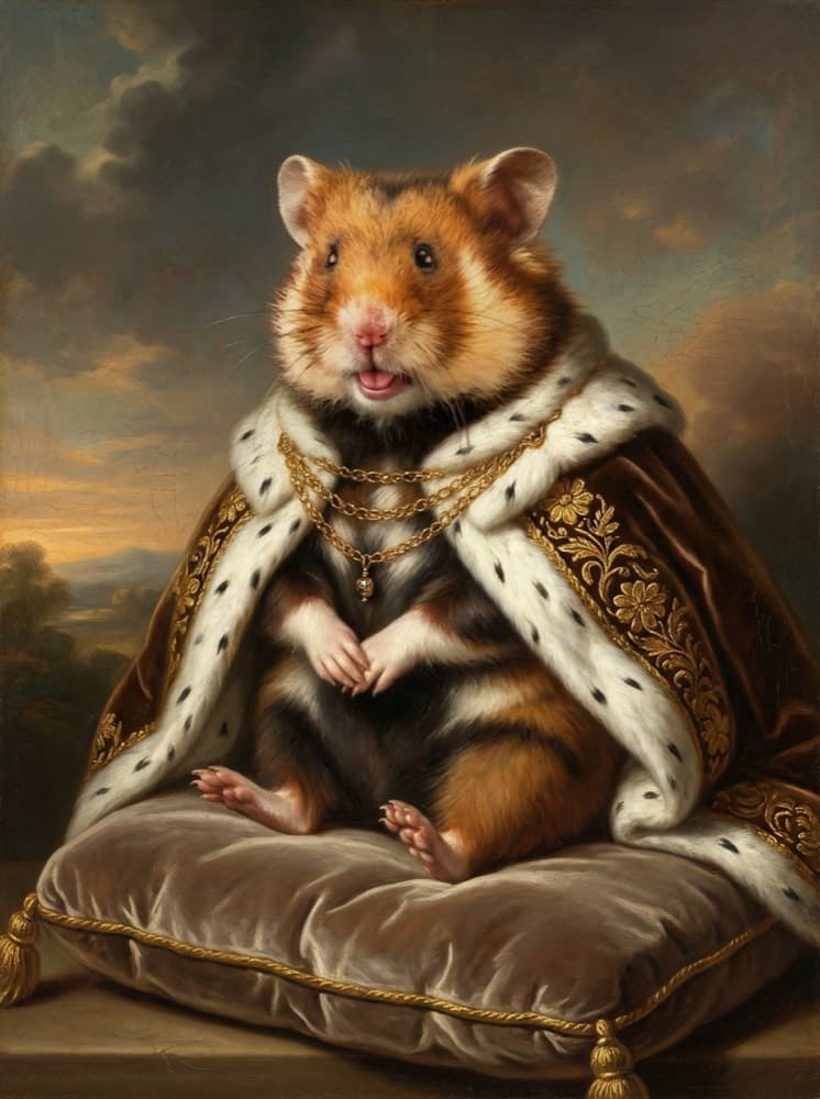 Portret chomika w stylu królewskim