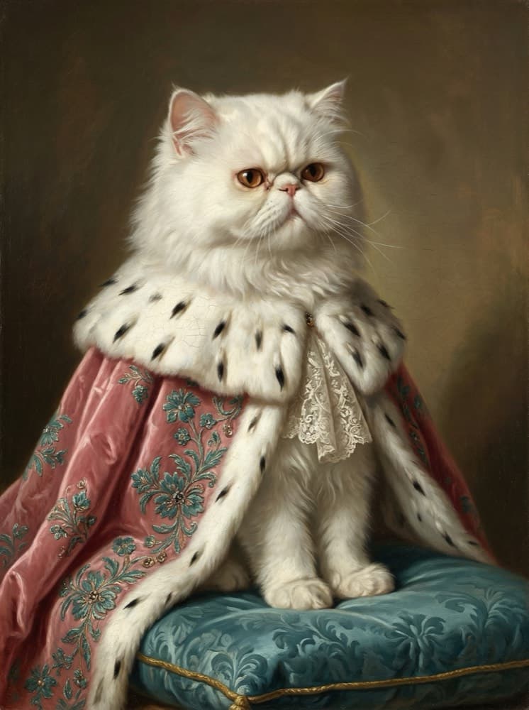 Portret kota w stylu królewskim